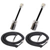 Picture of Seefeful Telephone Handset Cord, 8Ft Uncoiled / 1.4Ft Coiled Landline Phone Handset Cable 4P4C Telephone Accessory Black (2pack＋2pack)