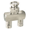 Picture of Eightwood BNC Splitter Adapter BNC Male to Dual BNC Female Tee Type 3 Way Audio RF Coax Connector