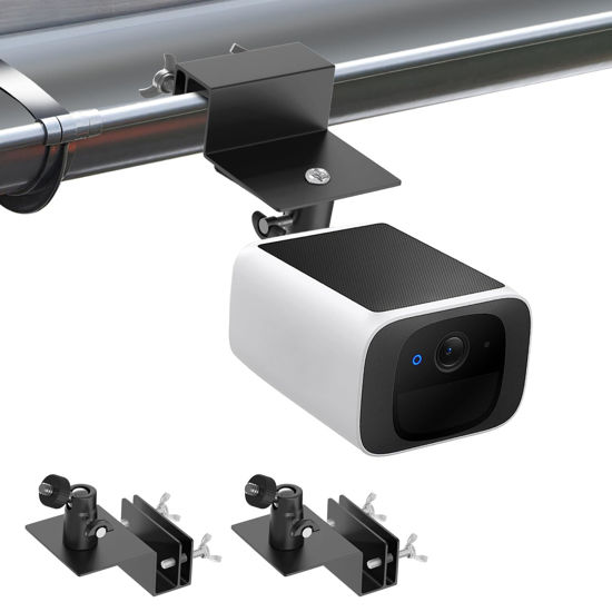 Picture of 2Pack Gutter Mount Compatible with eufy Security SoloCam S220/C210, eufyCam 2C/2C Pro, 3/S330, 2/2 Pro, 3C/S300, 360°Adjustable Weatherproof Mounting Bracket for Eufy Security Camera - Black