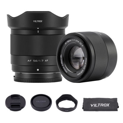 Picture of VILTROX 56mm F1.7 f/1.7 AF Lens for Fuji X Mount, Mid-Telephoto APS-C Auto Focus Lens Compatible with Fuji X-Mount Mirrorless Cameras X-A1,X-E1,X-H1,X-M1,X-Pro2,X-Pro3,X-S10,XT30II,X-H2S,X-S20