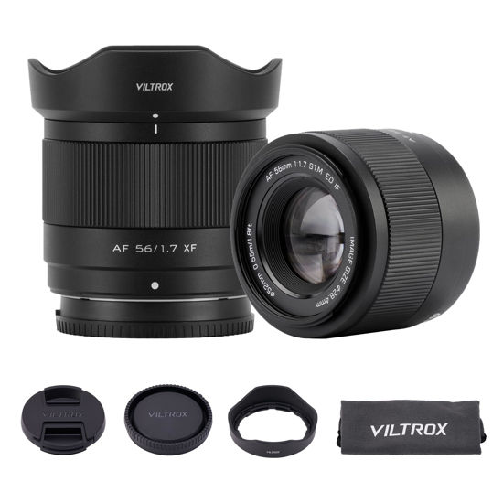 Picture of VILTROX 56mm F1.7 f/1.7 AF Lens for Fuji X Mount, Mid-Telephoto APS-C Auto Focus Lens Compatible with Fuji X-Mount Mirrorless Cameras X-A1,X-E1,X-H1,X-M1,X-Pro2,X-Pro3,X-S10,XT30II,X-H2S,X-S20