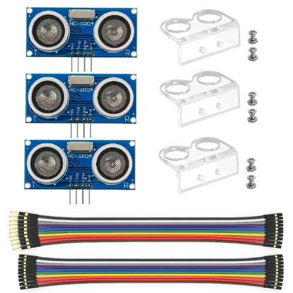 Picture of WWZMDiB HC-SR04 Ultrasonic Sensor Module for Arduino R3 MEGA Mega2560 Duemilanove Nano Robot XBee ZigBee (3Pcs HC-SR04 with housing)