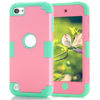 Picture of Case for iPod Touch 5 Case for iPod Touch 6 Case, Dual Layered Hard PC Case + Silicone Shockproof Heavy Duty High Impact Armor Hard Cover for Apple iPod Touch 5/6/7th Generation (Pink+Green)
