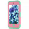 Picture of Case for iPod Touch 5 Case for iPod Touch 6 Case, Dual Layered Hard PC Case + Silicone Shockproof Heavy Duty High Impact Armor Hard Cover for Apple iPod Touch 5/6/7th Generation (Pink+Green)