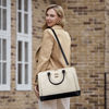 Picture of CLUCI Leather Briefcase for Women 15.6 Inch Laptop Business Work Slim Ladies Vintage Shoulder Bag Black-brown