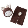 Picture of Jastore Baby Photography Props Newborn Boy Girl Photo Shoot Outfits Crochet Knitted Costume Infant Hat Sets(Deer)