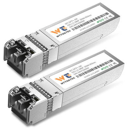 Picture of WTTOGTEC 10GBase-SR SFP+ LC Transceiver, 10G 850nm Multimode SFP Module, Up to 300 Meters, for Cisco SFP-10G-SR, Meraki MA-SFP-10GB-SR, Ubiquiti UniFi UF-MM-10G, Fortinet, TP-Link, and More (2)