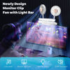 Picture of USB Screen Clip on Fan with Flip-Open LED Light Bar, Two-Head Personal Cooling Fan Computer Monitor Fan Laptop Fan Quiet USB Fan for Office, 3 Wind Speeds, for Flat, Curved Monitors (Glacier Silver)