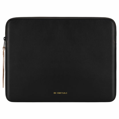Picture of Comfyable Tablet Sleeve Compatible for iPad Pro 12.9 inch M2 M1 2022 2021 2020 & Smart/Magic Keyboard with Pencil Holder - PU Leather Bag Waterproof Slim Protective Cover Case, Black Pebbled