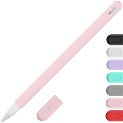 Picture of YINVA Grip Holder Case Compatible with Apple Pencil Pro/ 2nd Generation, Sleeve Cover Skin Accessories Compatible with iPad Pencil 2 Gen with Nib Cap (Pink)