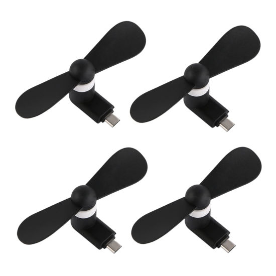 Picture of Personal Mini USB Fans for Cellphones - 4 Pack Portable Cell Phone Fan Small Pocket Fan Travel Fans Plug in Mobile Phones Fast Cooling for Type C USB C Port Android Smartphones