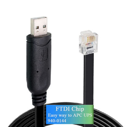 Picture of FEANTEEK APC PDU Serial Cable 940-0144 USB to RJ12 Configuration Replacement Console APC UPS AP7752, AP7730,AP7732 etc, Rack Metered PDU (10FT/3M)