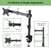 Picture of ERGOMAKER Single Monitor Mount for Desk,Monitor Arm Fits 13" to 27" LCD Screens, Fully Adjustable Monitor Stand with C-Clamp and Grommet Base, VESA 75x75 100x100mm, Black
