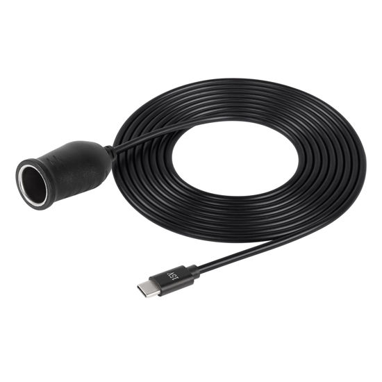 Picture of SinLoon USB C to Cigarette Lighter Adapter，15V USB Type-C Male Plug to Cigarette Lighter Adapter Cable,Work with a 45w ~ 100W PD USBC Charger,for Dash Cam, GPS, Car Led Light Strips(15V,3M)