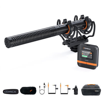 Picture of COMICA VM40 Shotgun Microphone with 48kHz/32-bit Float Recording, Wireless Camera Microphone with 32G Onboard Recording, External Directional Microphone Compatible with Canon, Nikon, Sony Camcorder