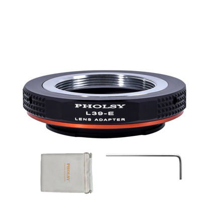 Picture of PHOLSY Lens Mount Adapter Manual Focus: Compatible with Leica L39 M39 LTM Lens to Sony E (NEX) Camera Body