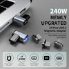 Picture of Tciogrxp 240W Right Angle 90 Degree Magnetic USB C Adapter Extender (2 Pack) W/ 2 Connector Tips Straight USB4 40Gbps 8K 60Hz for Thunderbolt 3/4, MacBook Pro/Air,Steam Deck, PS5