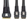 Picture of chenyang CY SFF-8654 8i 74Pin PCI-E Ultraport Slimline SAS Slim 4.0 to Dual SFF-8087 Mini SAS Cable PCI-Express