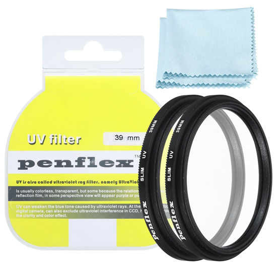 Picture of PATIKIL 39mm UV Filter, 2 PCS UV Protection Filter Slim UV Protection Camera Lens Filter Aluminum Optical Camera Accessory Crystal Clear Pics for 39mm Camera Lens Filter Photography
