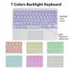 Picture of Wireless Backlit Bluetooth Keyboard with Touchpad,10 inch Ultra Slim 7Colors Backlit Portable Rechargeable Keyboard with Trackpad for IPad/IPad Pro iOS Android Tablets Windows Laptop PC(White)