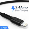 Picture of 1ft iPhone Charge Cable Short, 5Pack USB to Lightning Cord for Fast Charging Stations 1 Foot Compatible with Apple iPhone 12 11 Pro Max Xs 8 7 6 5 Plus, iPad Air/Mini
