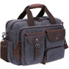 Picture of SHENHU Laptop Bag Briefcase 17.3 Inch Laptop Case Messenger Bag for Men Waxed Canvas Office Carrying Shoulder Bag for Work Business Travel Black Gray