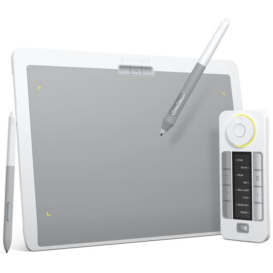 Picture of XENCELABS DrawingTablet Medium, Graphic Tablets with 40 Customizable Quick Keys, 12" Ultrathin Pen Tablet with 2 Battery-Free Stylus, 8192 Levels Pressure for Win/Win 11 ARM/Mac/Linux, Nebula White