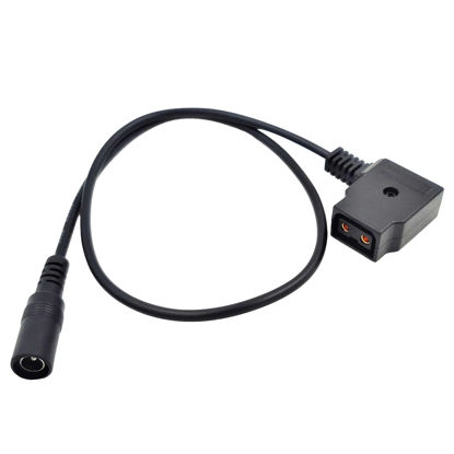 Picture of LSYRIA D-Tap Female to DC 5.5MM x 2.1MM Female Power Plug Extension Adapter Cable for V Mount Gold Mount Battery, 20 inch, Suitable for 2.1 5.5mm or 2.5 5.5mm