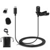 Picture of DUNGZDUZ USB-C Lavalier Microphone, Omni Condenser Lapel Mic for iPhone 16/15, Samsung Galaxy S24/23 & Tablets,with USB-A Connection for Computers, 6.6FT Cable, Ideal for Streaming, Vlog and Con-Call