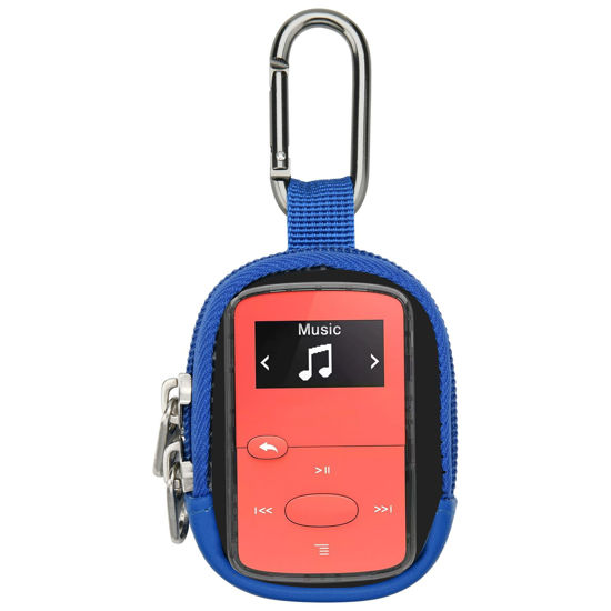 Picture of TXEsign MP3 Player Case Carry Bag Compatible with SanDisk Clip Jam/Clip Sport Plus/Clip Sport Go/Clip Sport MP3 Player Travel Carrying Case Bag Organizer with Clear Window for Clip MP3 Player (Blue)