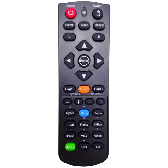 Picture of INTECHING Projector Remote Control for Optoma EW556, EX555, EX556, TW556-3D, TW635-3D, TX635-3D, W304M, W306ST, W401, W501, X304M, X306ST, X401, X501, ZW210ST, ZW212ST, ZX210ST, ZX212ST