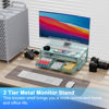 Picture of gianotter Computer Monitor Stand Riser, Desk Organizers and Accessories with Drawer, Office Desk Accessories & Workspace Desktop Organizers Storage for Classroom Office Supplies Decor (Blue)