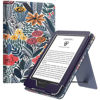 Picture of MoKo Case Fits All-new 6" Kindle(11th Generation, 2024/2022 Release)/Kindle(10th Gen,2019)/Kindle(8th Gen,2016), Ultra Lightweight PU Shell Cover with Auto Wake/Sleep for Kindle 2024, Blue Leaf Flower