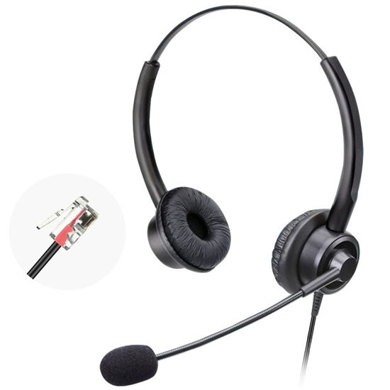 Picture of Xintronics RJ9 Telephone Headset with Microphone Noise Cancelling, Office Phone Headset Compatible with Avaya 1416 1408 9508 5410 5420 1120 9408 9640 4424 4610 6424D+ Landline Deskphones