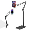 Picture of mmcrz Tablet Floor Stand with 11lb Stable Base & Desk Clamp, Adjustable Height Stretchable Arm Swivel Dual Holder, Compatible with iPhone, iPad Pro Air Mini, Galaxy Tab, Kindle, Phones (4.5''-13'')