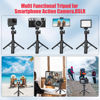 Picture of YOPUTBO Extendable Vlog Stand,Mini Selfie Stick Camera Tripod Stand,8-23.6inch Height Adjustable 360 Rotation Ball Head Cold Shoe Lightweight Travel Tripod for Vlogging Live Streaming