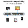 Picture of Multi Card Reader for SD, CF, XD, Micro SD, MS Cards, 5 in 2 Multi Memory Card Reader OTG Adapter Hub for iPhone 16/iPhone 15/iPad/MacBook/Samsung, for Windows, Mac OS, iOS, Linux, Android, Chrome OS