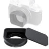 Picture of XF 27mm Hood, JJC Metal Square Lens Hood, Aluminum Alloy, Front Cap, Fuji XF 27mm f2.8 R WR Hood, XF27 Hood, Replacs LH-XF27, Compatible with Fujifilm XF 27mm f/2.8 R WR & XF 27mm f/2.8 Lense