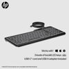 Picture of HP 400 Backlit Wired Keyboard (Ash Wired) - Warm White LED Illuminated Keys w/ 3 Brightness Levels - Slim & Portable Design - 12 Programmable Keys - Spill-Resistant, Sanitizable
