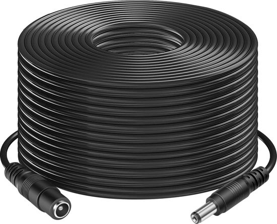 Picture of DC Power Extension Cable 100ft, 12V DC Extension Cord 2.1mm x 5.5mm Male to Female Power Cord for CCTV Security Camera, Power Supply, IP Network Camera, Dvr Standalone