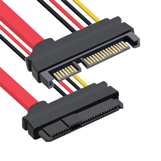 Picture of xiwai SFF-8482 SAS 29 Pin Host to SATA 22Pin Hard Disk Drive Raid Extension Cable 10cm with 15 Pin SATA