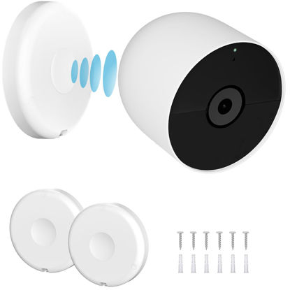 Picture of UYODM 2 Pack Magnetic Wall Mounts Compatible with Google Nest Cam Outdoor or Indoor, Battery - 2nd Generation, Magnetic Replacement Base Plate for Google Nest Camera(Nest Cam Not Included)