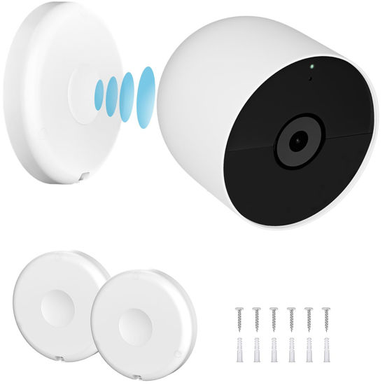 Picture of UYODM 2 Pack Magnetic Wall Mounts Compatible with Google Nest Cam Outdoor or Indoor, Battery - 2nd Generation, Magnetic Replacement Base Plate for Google Nest Camera(Nest Cam Not Included)