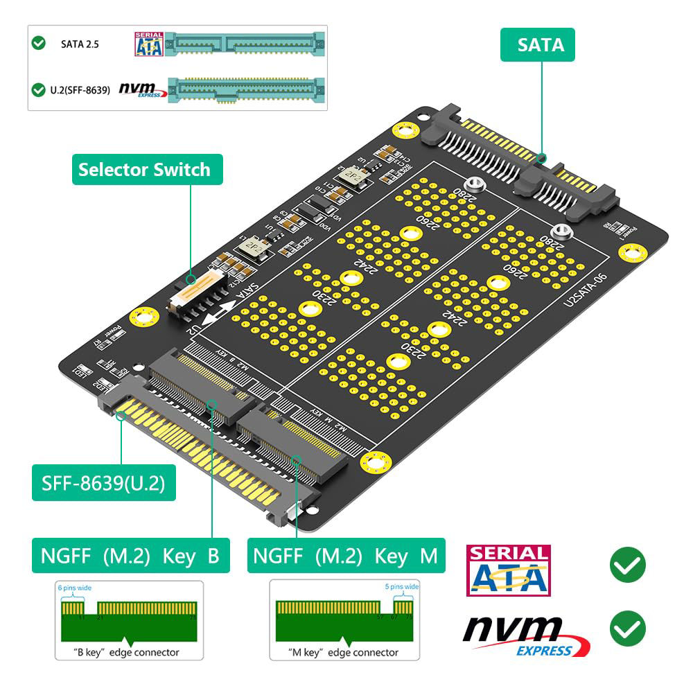 GetUSCart- Mustpoint New Version 2 in 1 Combo M.2(NGFF) NVME PCI-E SSD ...
