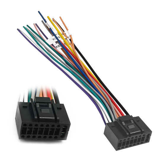 Picture of 16 Pin Vehicle Aftermarket Wiring Harness Compatible with Kenwood CD DVD Navigation in-Dash,Kenwood car Stereo Wiring Harness,XT91016 Car Stereo CD Player Wiring Harness