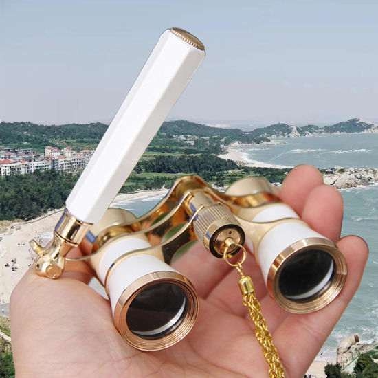 Picture of Yourelexit® Opera Glasses Binoculars Lorgnette Theater Optical Glasses Mini Compact Lightweight Built-in Foldable Adjustable Handle with Chain Vintage for Adults Kids Women in Musical Concert Cinema