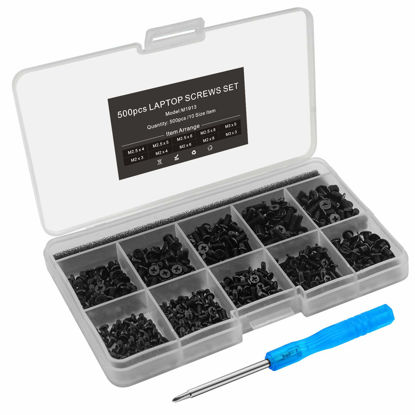 Picture of Mcsher 500pcs Laptop Notebook Screws Set for IBM HP Dell Lenovo Samsung Sony Toshiba Acer Gateway Screw Assortment Kit - with Screwdriver