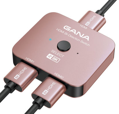 Picture of GANA HDMI 2.1 Switch, 8K HDMI Switcher Splitter Bi-Directional 2 in 1 Out, 4K@120Hz,8K@60Hz, 48Gbps Aluminum Ultra HD HDMI Hub Compatible with PS5/4,Xbox,Roku,Apple TV,Fire Stick
