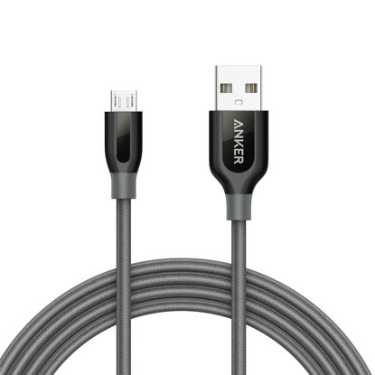 Picture of Anker Powerline+ Micro USB (6ft) The Premium Durable Cable [Double Braided Nylon] for Samsung, Nexus, LG, Motorola, Android Smartphones and More (Gray)