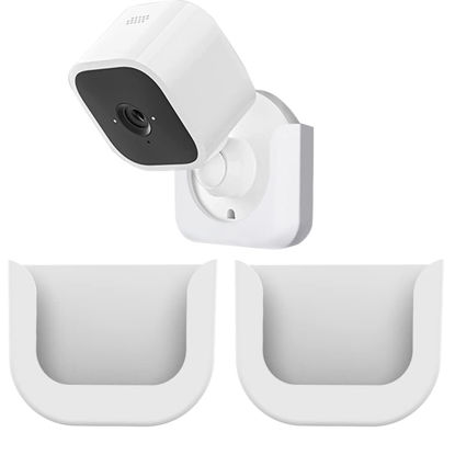 Picture of 2 Pack Wall Mount Fit for Blink Mini Camera, Window Mount with Strong Adhesive Tape Holder Stand Fits for Blink Mini Indoor Camera, Easy to Install, No Screws Bracket Stand,White Tape